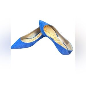 Sam Edelman Electric Blue Suede Pointed Toe Flats